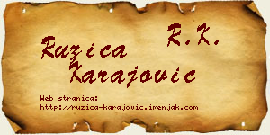 Ružica Karajović vizit kartica